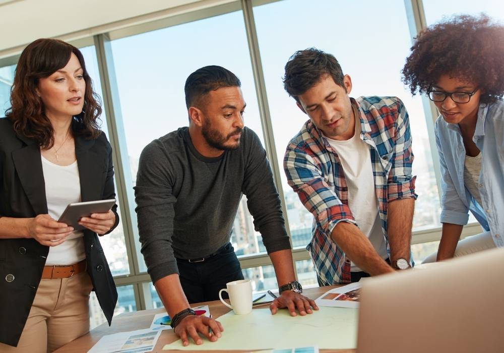 An agency team meeting